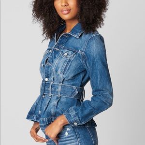BLANK NYC SELF-BELT DENIM TRUCKER JACKET - NWT